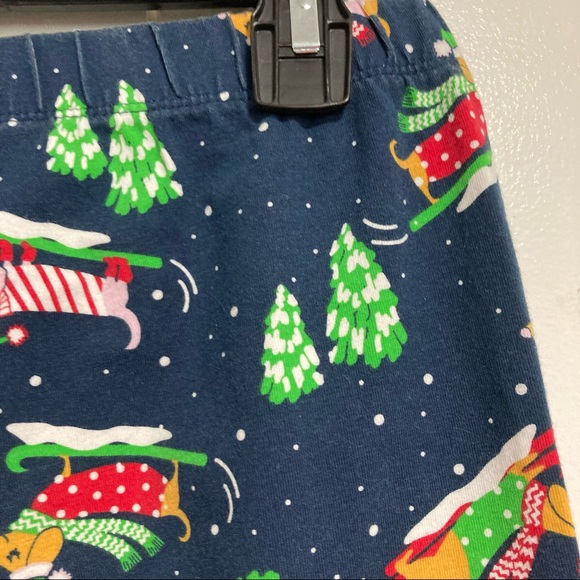 DACSHUND Dog Blue Holiday Festive Fleece Warm Pajama Pants Juniors Large - Picture 9 of 16